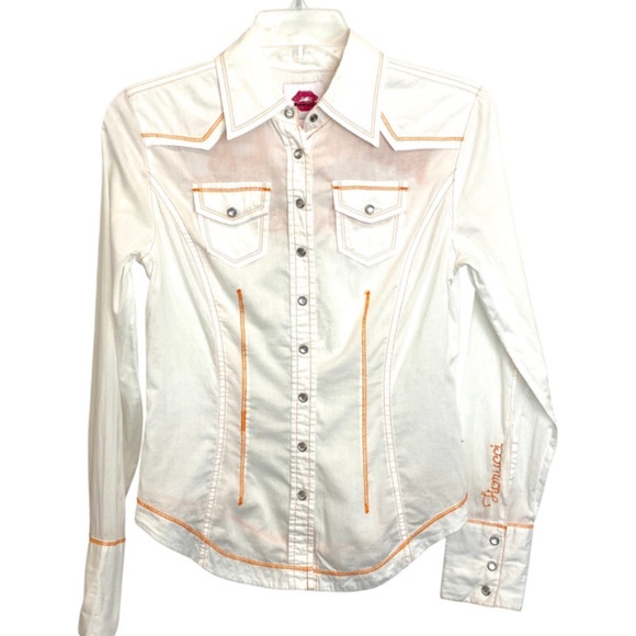 Fiorucci Tops - Fiorucci LA Native Western Shirt Embroidered Small